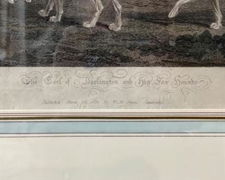 Antique Hunt etching - 2 available. One shown. Each measures 34” W x 29” W. Photo 2 of 3.