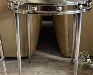 Chrome side table. Measures 24” W x 24” H. Photo 1 of 2.