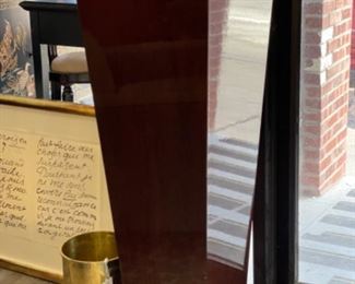 Wood pedestals with mahogany finish - 2 available. Each measures 16” x 16” x 48” H.