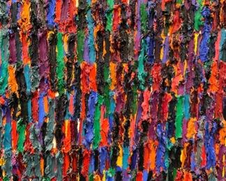 Original acrylic painting by Sarah Kemp. Measures 69" x 54". Photo 3 of 3.