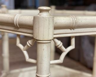 Pair of side tables with faux bamboo styling. Also available. Matching cocktail table. Great as is or paint it for a more modern coastal chic look and feel! Photo 4 of 4.