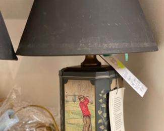 Sample of Frederick Cooper Golf Tea Caddy Lamps.