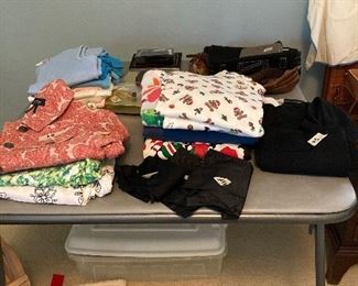 Name brand jackets, t shirts, and sweaters