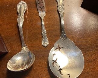 Burgundy by Reed and Barton serving pieces.