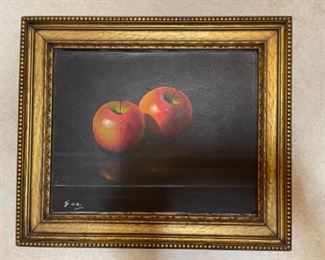 Still life oil painting of Apples by Gozi