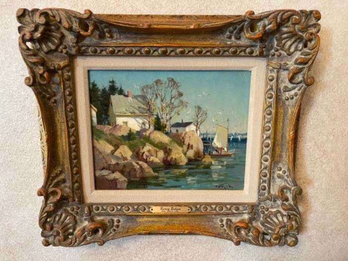 Oil painting, "Sunny Ledges" by Paul Strisik, A.N.A., purchased from Paul Strisik Gallery in Massachuesetts