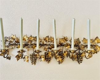 Large metal decorative wall art candelabra