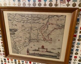 Framed European map art