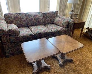 Vintage sofa, end tables