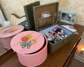 Vintage sewing baskets