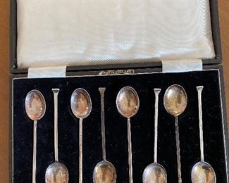 Made in England set of sterling demitasse spoons in case