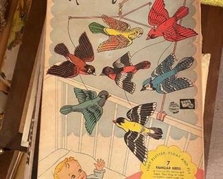 Vintage Baby's First Plaything Nursery Birds mobile