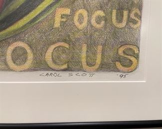 Original Carol Scott "Focus" pencil. Photo 3 of 3.