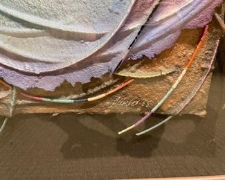 Susan Clemons original hand-made paper/mixed media painting. Measures 47" W x 36" H. Photo 2 of 2.