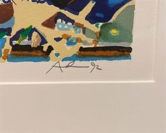“Botanical Gardens” by Michael Adams signed and numbered lithograph of the Seychelles. Lithograph measures 39" W x 32" H. Photo 3 of 3.
