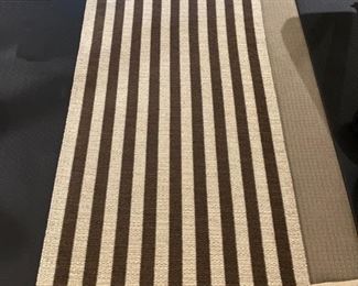 Brown stripe wool runner. Comes in two sizes. One measures 20' 2" x 2' 6" W; the other measures 9' 4" x 2' 6". Photo 1 of 2.