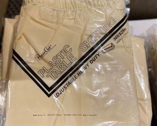 Plastic table skirts. Photo 1 of 2.