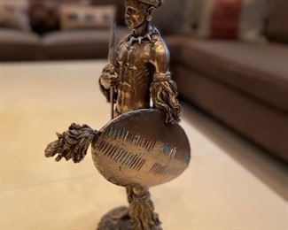 Cold cast bronze warrior. Photo 1 of 3.