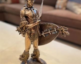 Cold cast bronze warrior. Photo 3 of 3.