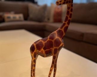 Carved wood giraffe. Photo 1 of 2.