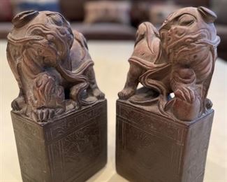 Pair of Foo Dogs (Made in Mexico). Each measures 8" x 4". Photo 1 of 3.