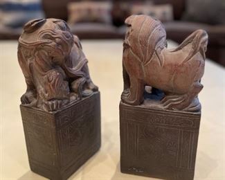Pair of Foo Dogs (Made in Mexico). Each measures 8" x 4". Photo 3 of 3.