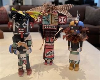 Hopi hand-carved Katchina dolls signed by artist. Photo 1 of 4.