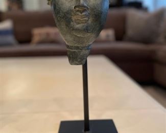 Buddha Head on Stand. Measures 11" x 7".