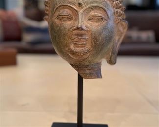 Buddha head on stand. Measures 10" x 7".
