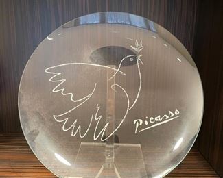 Picasso "Living Dove" glass plate.