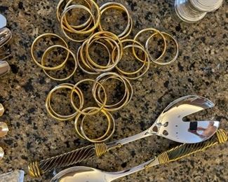 Sample serving utensils and napkin rings.