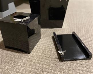 Black bathroom accessories. Photo 1 of 3.