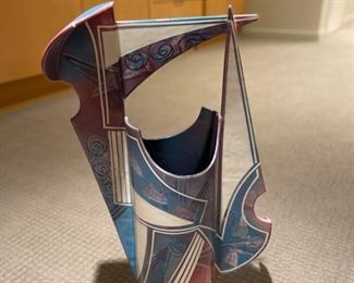 Thomas P. Hubert Cylinder Vessel with slab planes forming abstract handle. Photo 1 of 2.