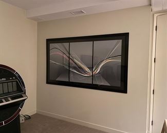 "Ariel" original mixed media with air brush by Elba Alverez. 1989. Measures 84" W x 48" H. Photo 2 of 3.