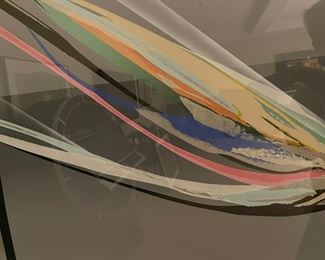 "Ariel" original mixed media with air brush by Elba Alverez. 1989. Measures 84" W x 48" H. Photo 3 of 3.