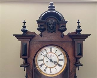 "Jenny Lind" Viennese Regulator Clock circa 1860 - 1870. Case is rosewood veneer over yellow pine wood. Photo 3 of 4.