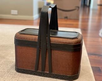 19th Century Wedding Basket. Zhejiang Provence, China. Circa 1860 - 1880. Measures 14" x 8" x 16". Photo 1 of 4.