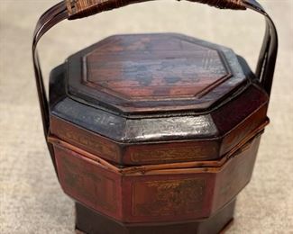 19th Century Wedding Basket. Zhejiang Provence, China. Circa 1860 - 1880. Measures 10" D x 12" H. Photo 1 of 4.