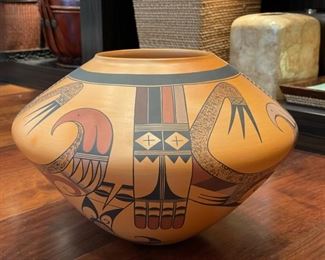 Mark Tahbo (Tewa, Spider Clan) signed pottery. Photo 1 of 2.