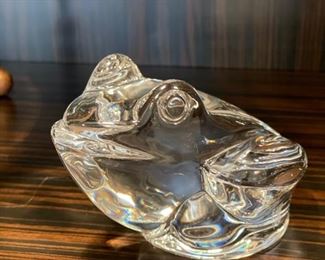 Crystal frog figurine.