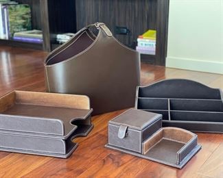 Leather office accessories.
