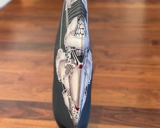 Nancy April Black Ceramaic Vase. Photo 2 of 2.