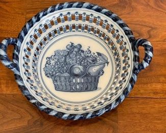 Antique Makkum Blue & White Porcelain Bowl. Photo 1 of 2.