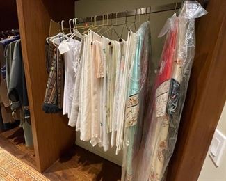 Table linens and vintage Asian Kimonos.