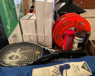 Tennis racquets and other sporting equipment.