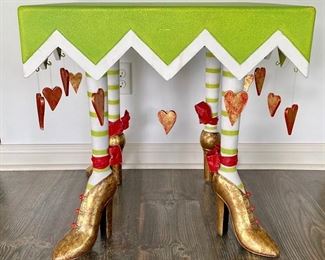 Patience Brewster Dept 56 Krinkles Christmas High Heel Table (1 of 2).  Approximately 2 x 2.