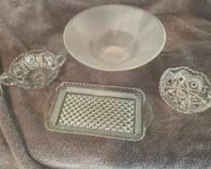 Clear glass, American elegant pressed glass 