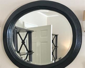 Rubbed wood mirror