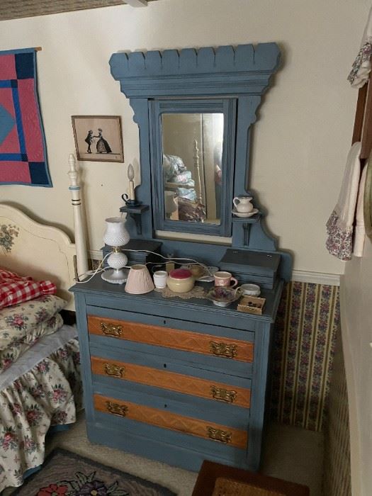 Blue Victorian Dresser $150