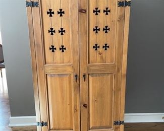 Vintage wardrobe with Formee Cross cutouts. Measures 31" W x 25.5" D x 69" H. Photo 1 of 3.